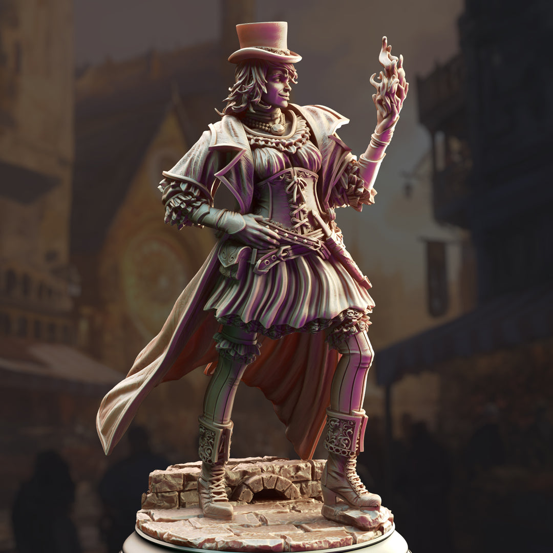 Human Arcane Trickster - Umbra of Nortros unpainted resin character miniature by DM Stash, 28-32mm DnD tabletop model.
