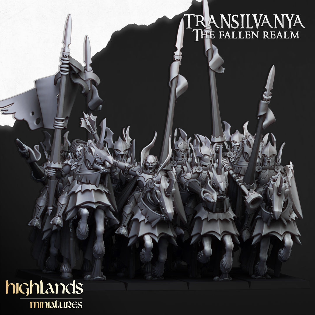 Vampire Knights unpainted resin vampire miniature by Highlands Miniatures, 28-32mm DnD tabletop model.