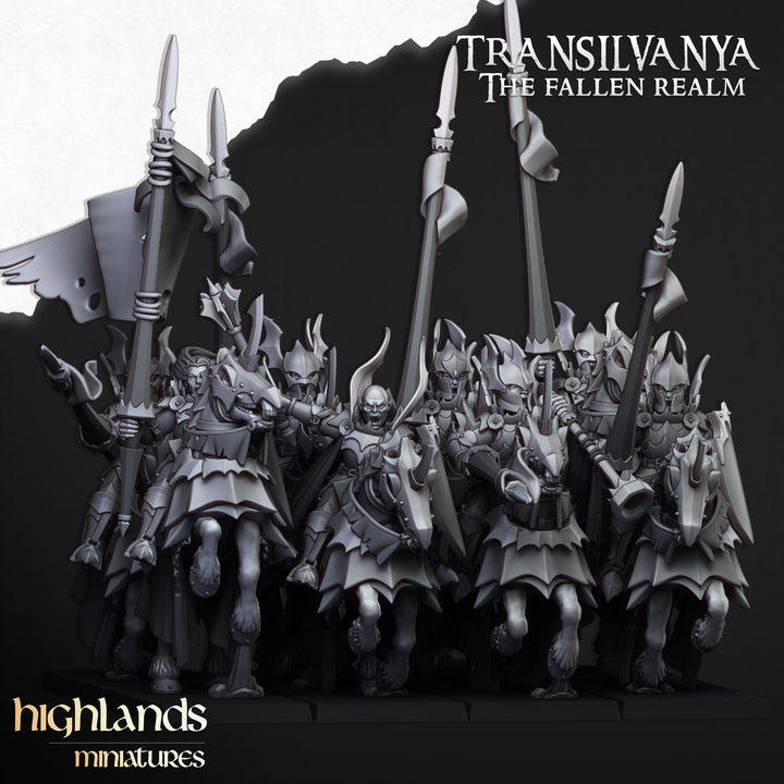 Vampire Knights unpainted resin vampire miniature by Highlands Miniatures, 28-32mm DnD tabletop model.