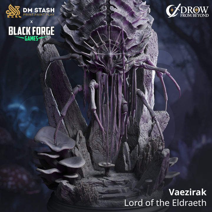 Vaezirak - Lord of the Eldraeth unpainted resin fantasy centerpiece miniature by DM Stash, 28-32mm DnD tabletop model.