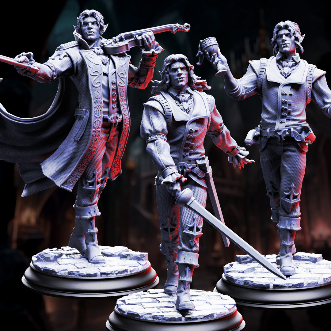 Vampire Socialites - Guests of the Masquerade unpainted resin character miniature by DM Stash, 28-32mm DnD tabletop model.