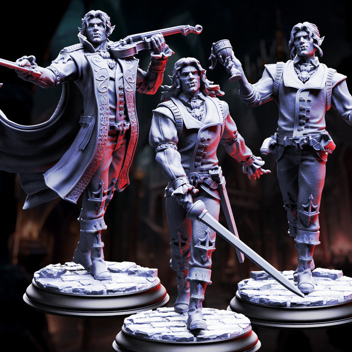 Vampire Socialites - Guests of the Masquerade unpainted resin character miniature by DM Stash, 28-32mm DnD tabletop model.