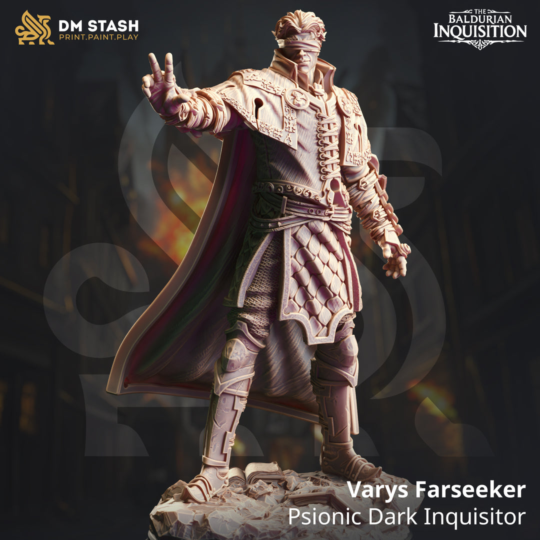 Half Elf Psionic - Varys Farseeker unpainted resin elf miniature by DM Stash, 28-32mm DnD tabletop model.