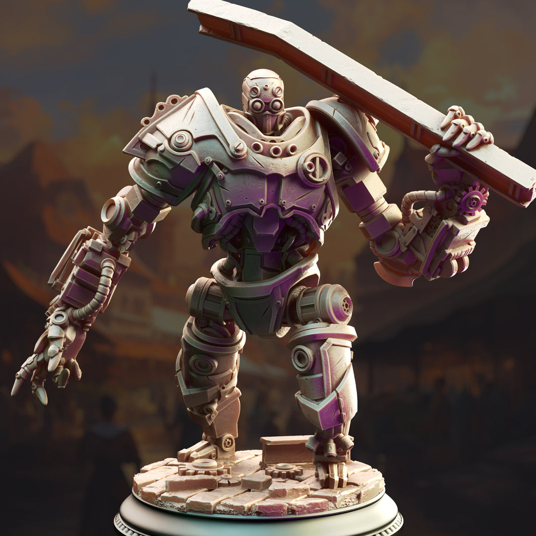 Steampunk Giant Automaton - Venatoris unpainted resin character miniature by DM Stash, 28-32mm DnD tabletop model.