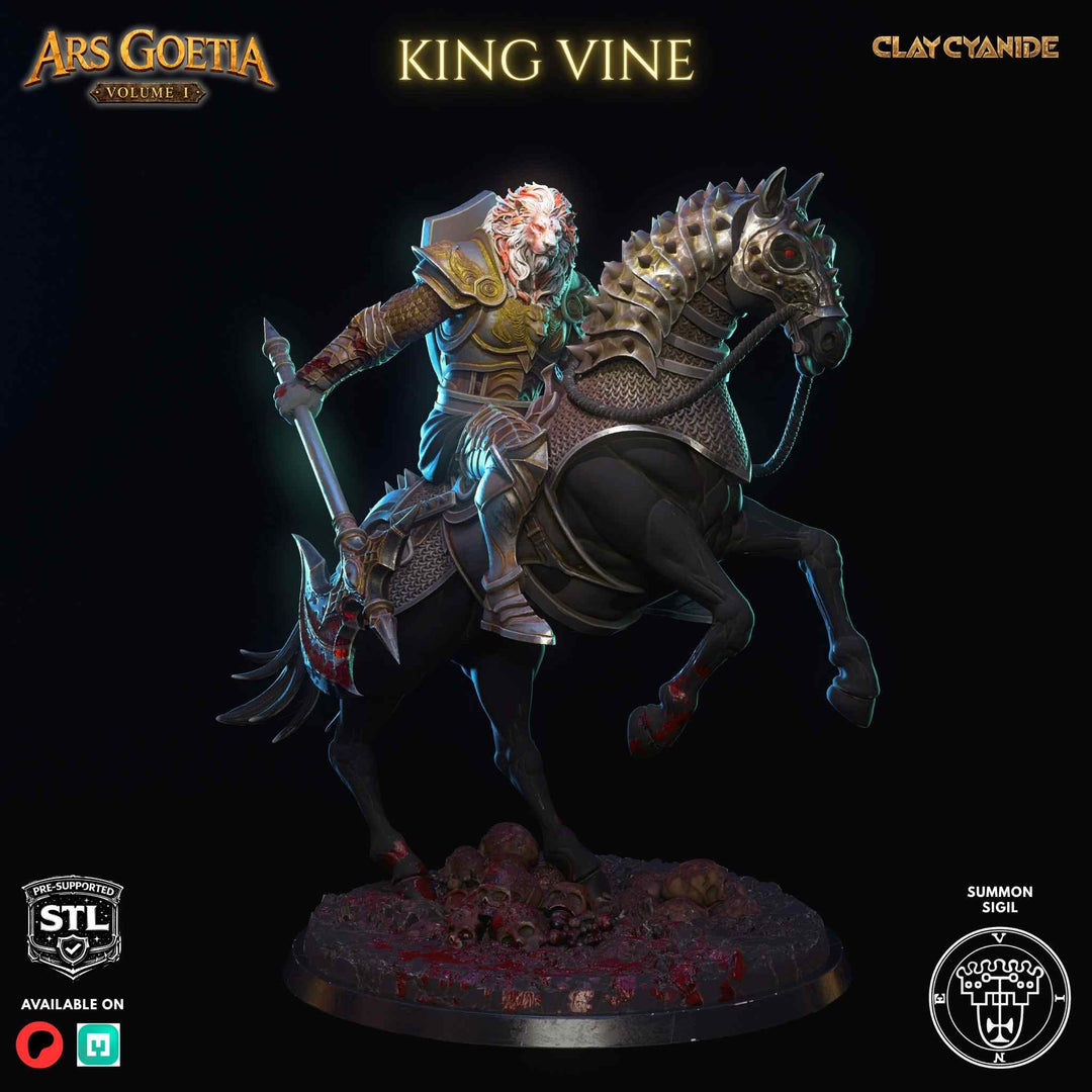 King Vine unpainted resin demon miniature by Clay Cyanide, 28-32mm DnD tabletop model.