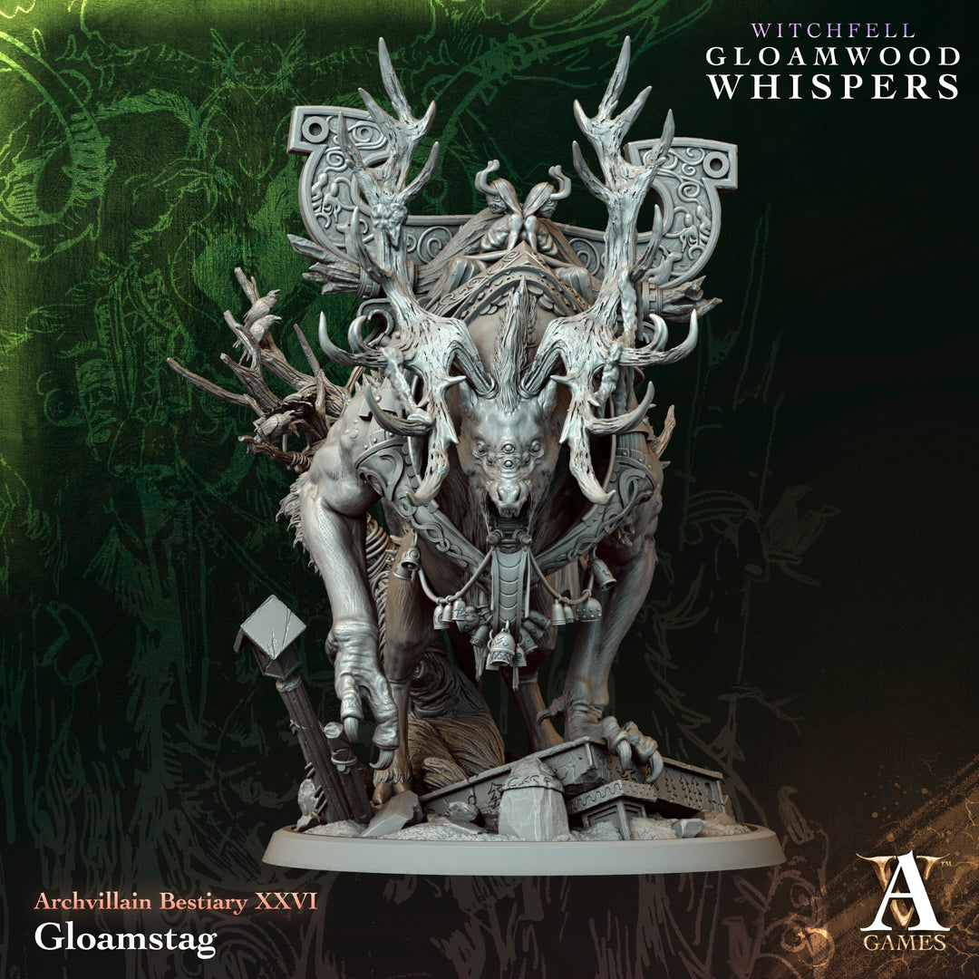 Gloamstag unpainted resin fantasy miniature by Archvillain Games, 28-32mm DnD tabletop model.