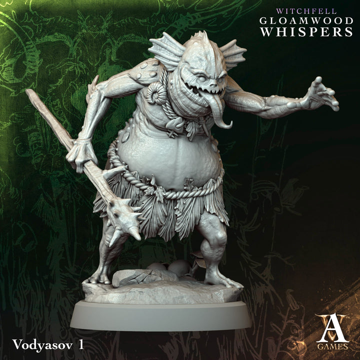 Vodyasov unpainted resin fantasy miniature by Archvillain Games, 28-32mm DnD tabletop model.