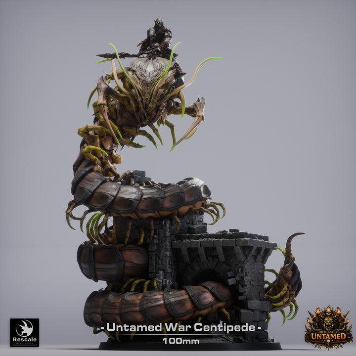 War Centipede unpainted resin fantasy centerpiece miniature by Rescale Miniatures, 28-32mm DnD tabletop model.