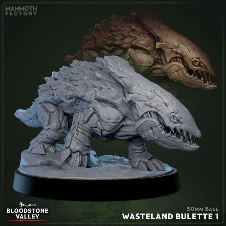 Wasteland Bulettes unpainted resin fantasy miniature by Mammoth Factory, 28-32mm DnD tabletop model.