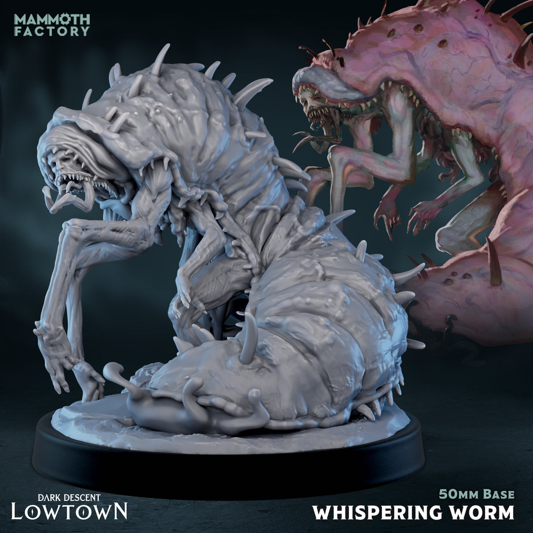 Whispering Worms unpainted resin fantasy miniature by Mammoth Factory, 28-32mm DnD tabletop model.