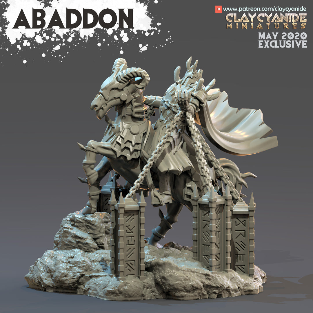 Abaddon - Demon unpainted resin demon miniature by Clay Cyanide, 28-32mm DnD tabletop model.
