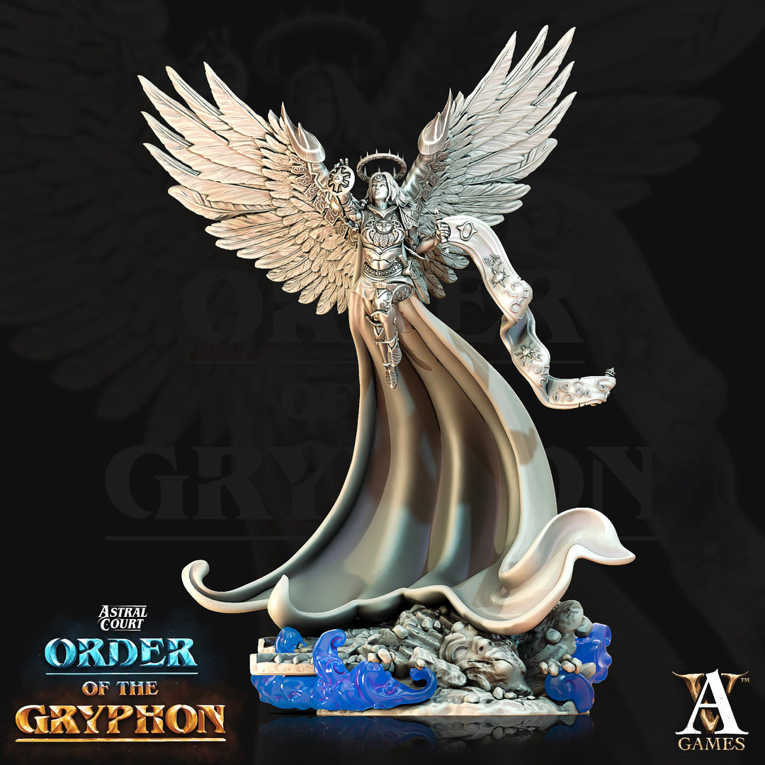Judgement Devas unpainted resin angel miniature by Archvillain Games, 28-32mm DnD tabletop model.