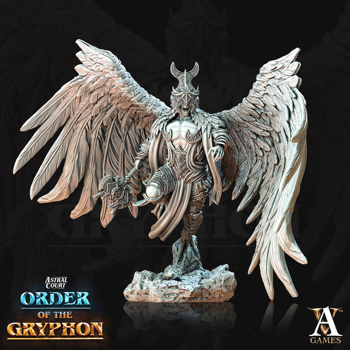Ucelot Skywardens unpainted resin character miniature by Archvillain Games, 28-32mm DnD tabletop model.