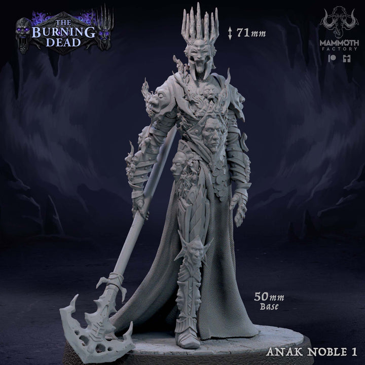 Anak Nobles unpainted resin fantasy miniature by Mammoth Factory, 28-32mm DnD tabletop model.