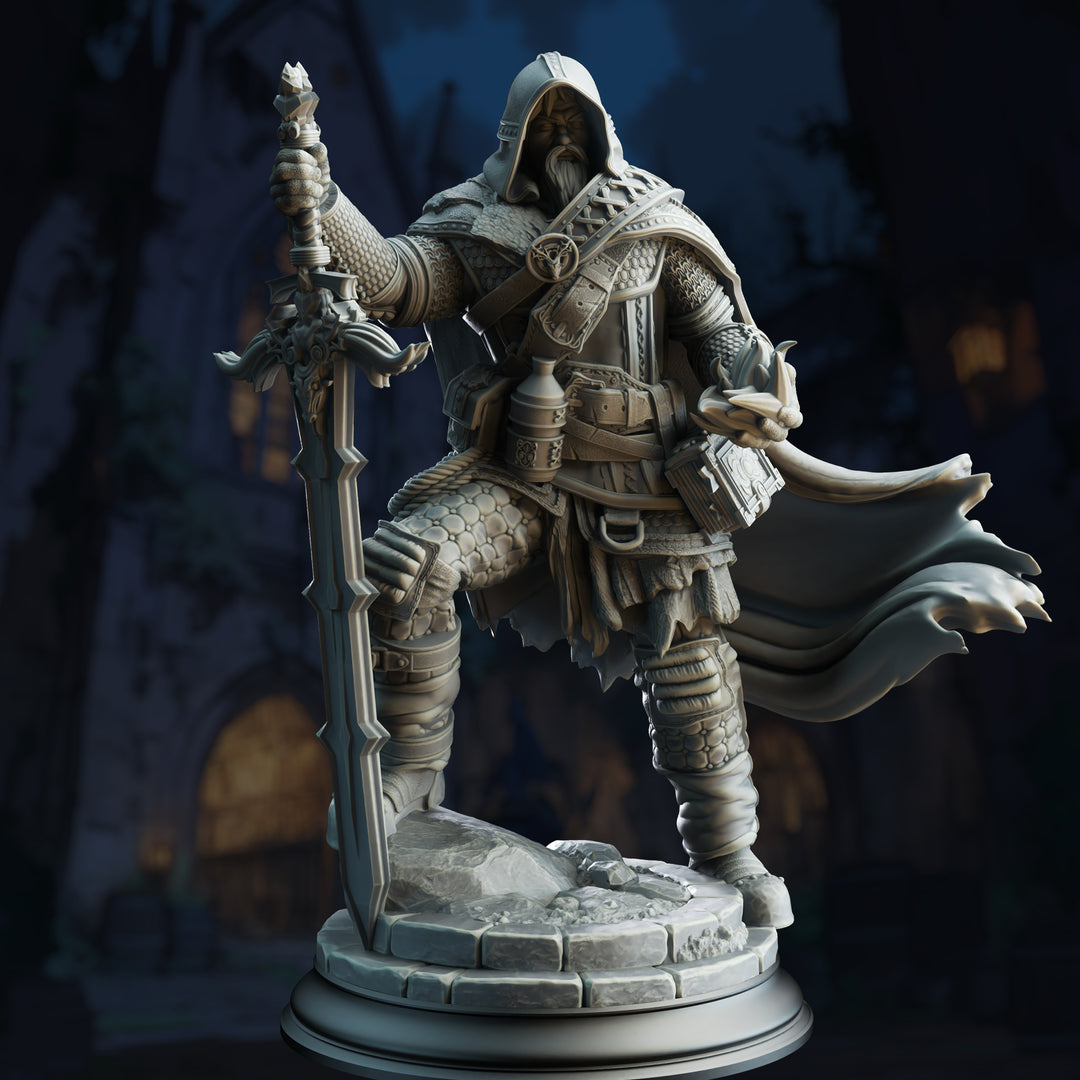 Human Revenant ranger - Ator unpainted resin ranger miniature by DM Stash, 28-32mm DnD tabletop model.