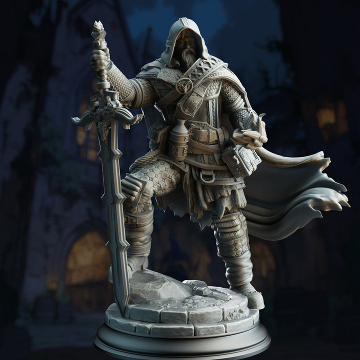 Human Revenant ranger - Ator unpainted resin ranger miniature by DM Stash, 28-32mm DnD tabletop model.
