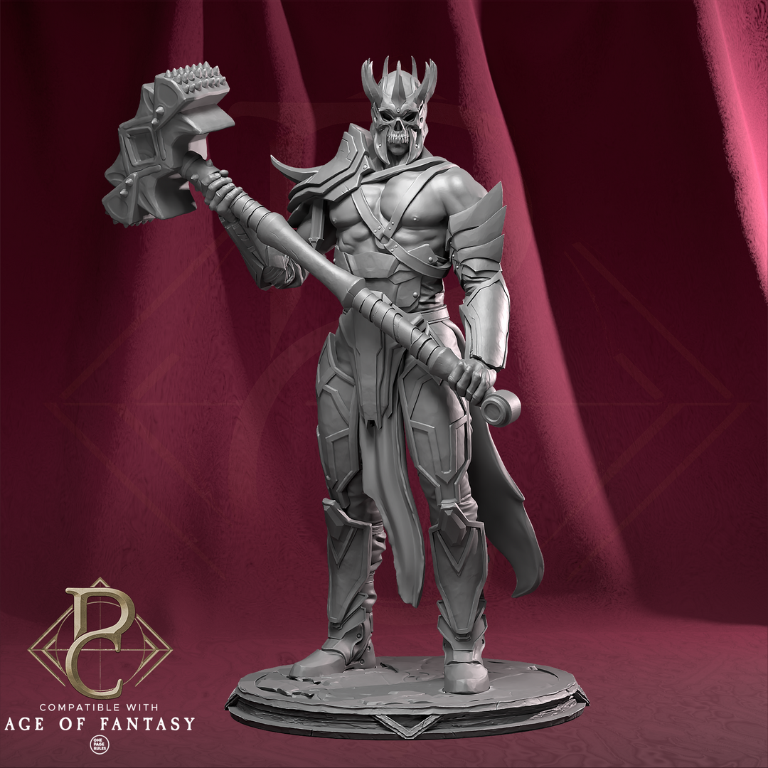 Warden Blackhelm unpainted resin character miniature by Parasite Collectibles, 28-32mm DnD tabletop model.