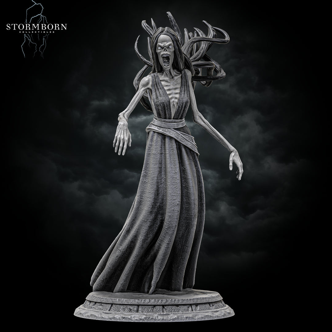Banshee unpainted resin fantasy miniature by Stormborn Collectibles, 28-32mm DnD tabletop model.