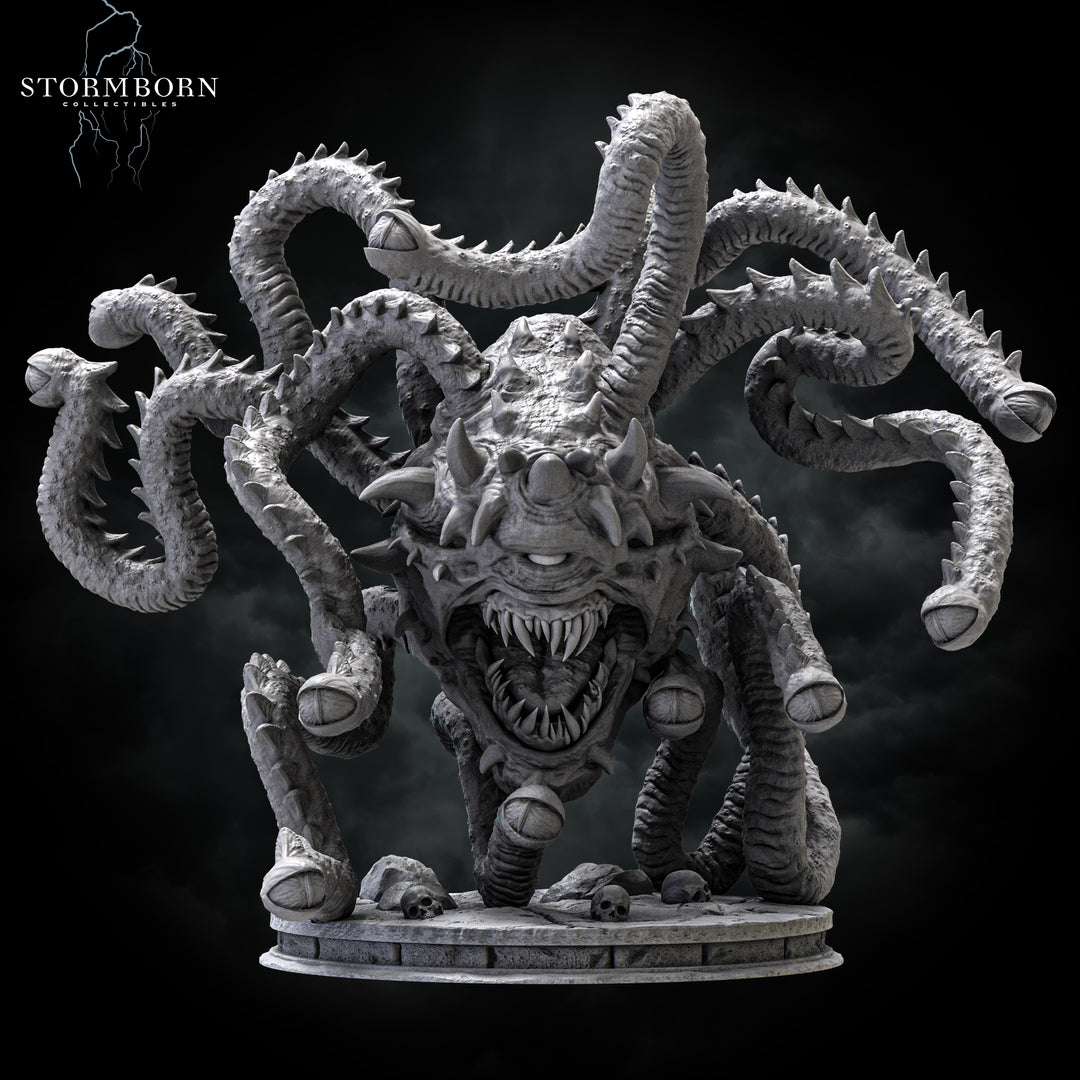 Ralakor, Lord of the Beholders unpainted resin fantasy miniature by Stormborn Collectibles, 28-32mm DnD tabletop model.