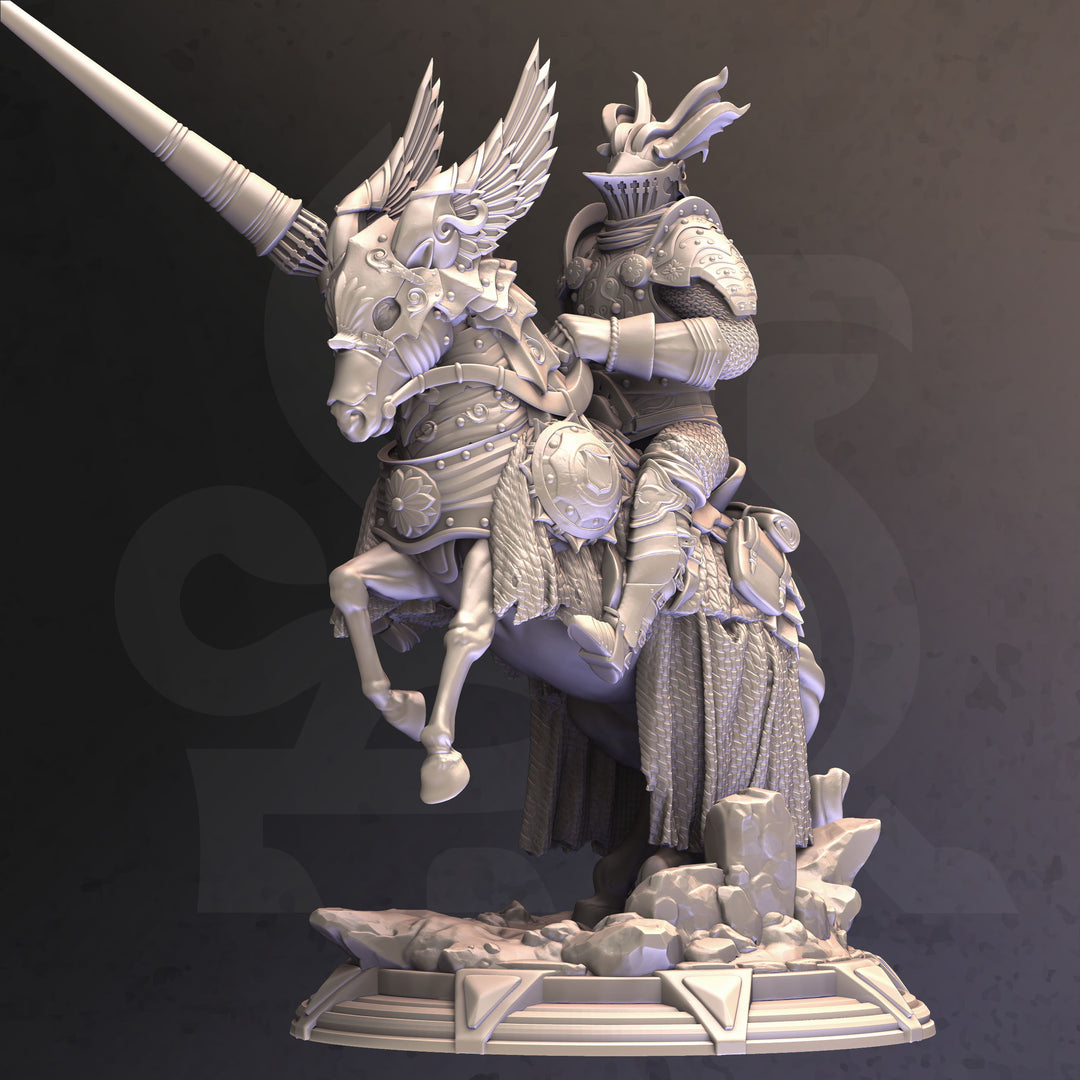 Gothic Knight - Brax Attican unpainted resin knight miniature by DM Stash, 28-32mm DnD tabletop model.