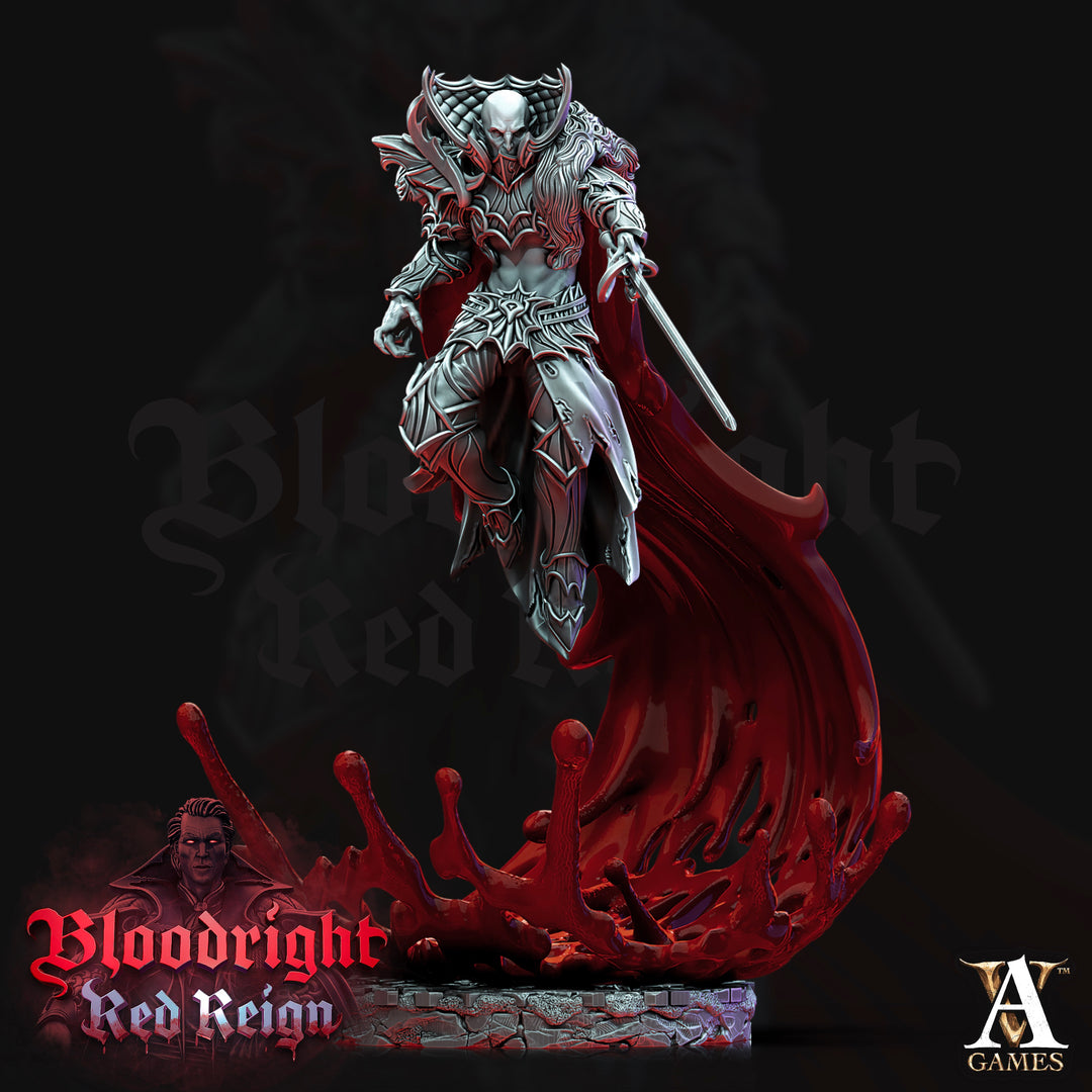 Bloodcloaks unpainted resin vampire miniature by Archvillain Games, 28-32mm DnD tabletop model.