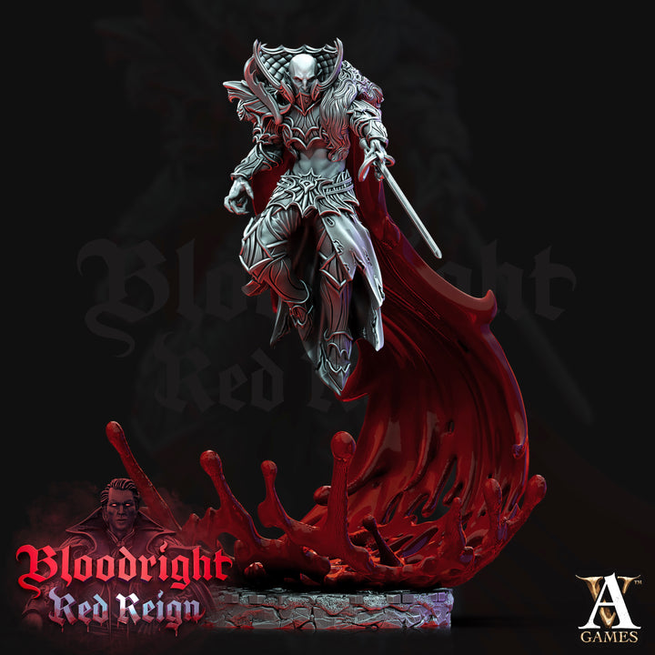 Bloodcloaks unpainted resin vampire miniature by Archvillain Games, 28-32mm DnD tabletop model.