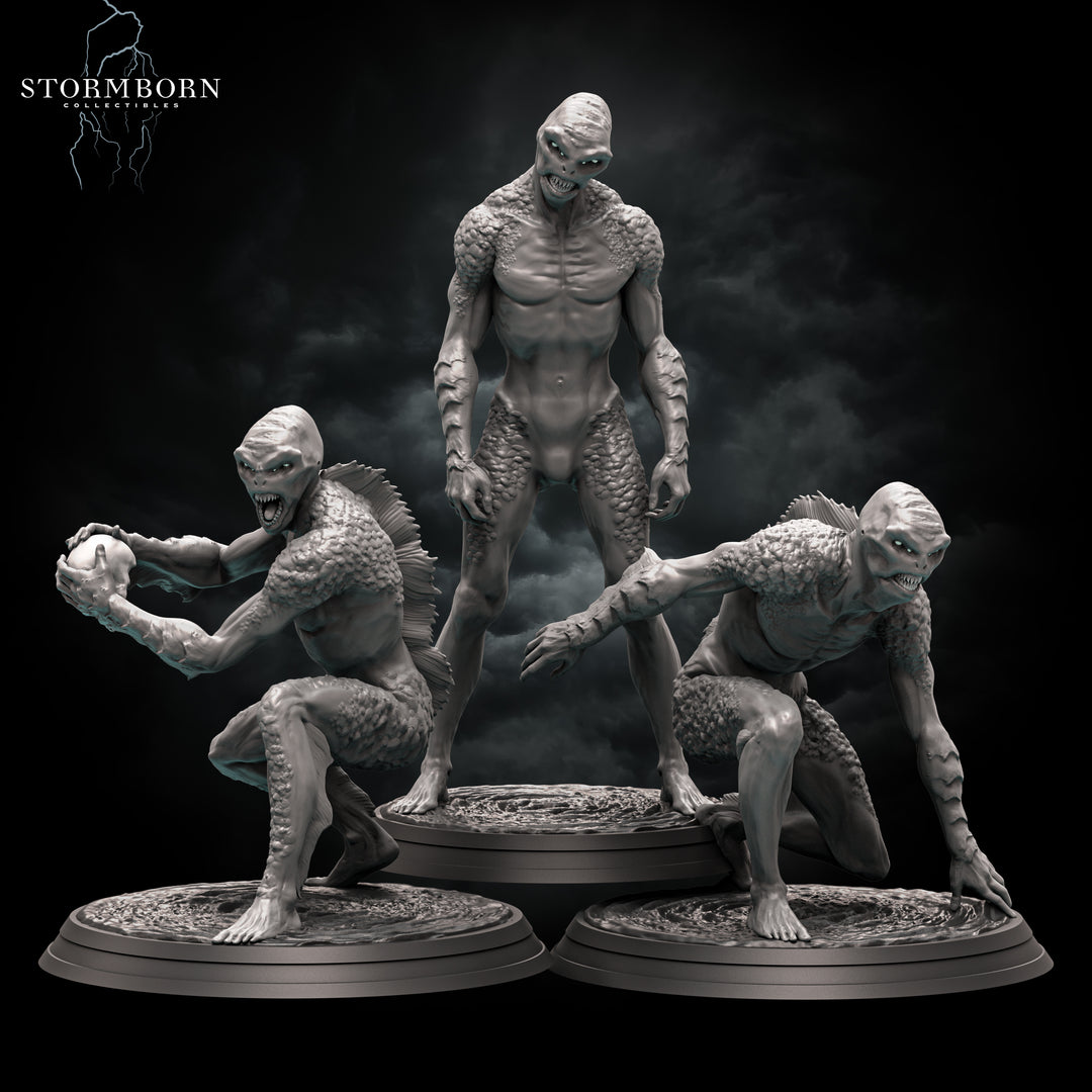 Drowners unpainted resin fantasy miniature by Stormborn Collectibles, 28-32mm DnD tabletop model.