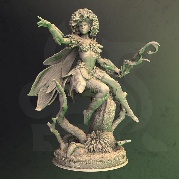 Forest Dryad - Elenil unpainted resin character miniature by DM Stash, 28-32mm DnD tabletop model.