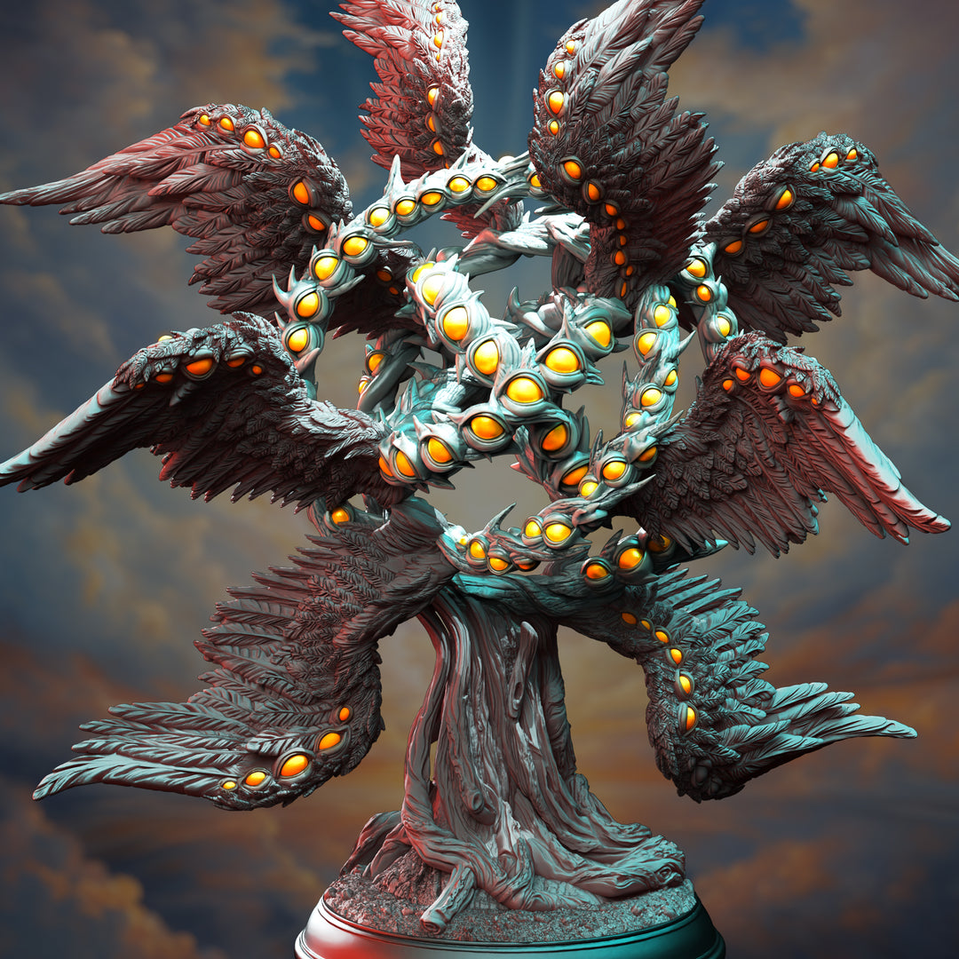 Angel of a Thousand Eyes - Erathis unpainted resin angel miniature by DM Stash, 28-32mm DnD tabletop model.