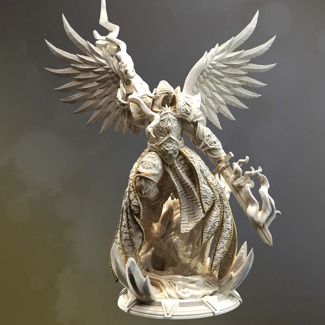 Arch Angel of Justice - Erdrydion unpainted resin angel miniature by DM Stash, 28-32mm DnD tabletop model.