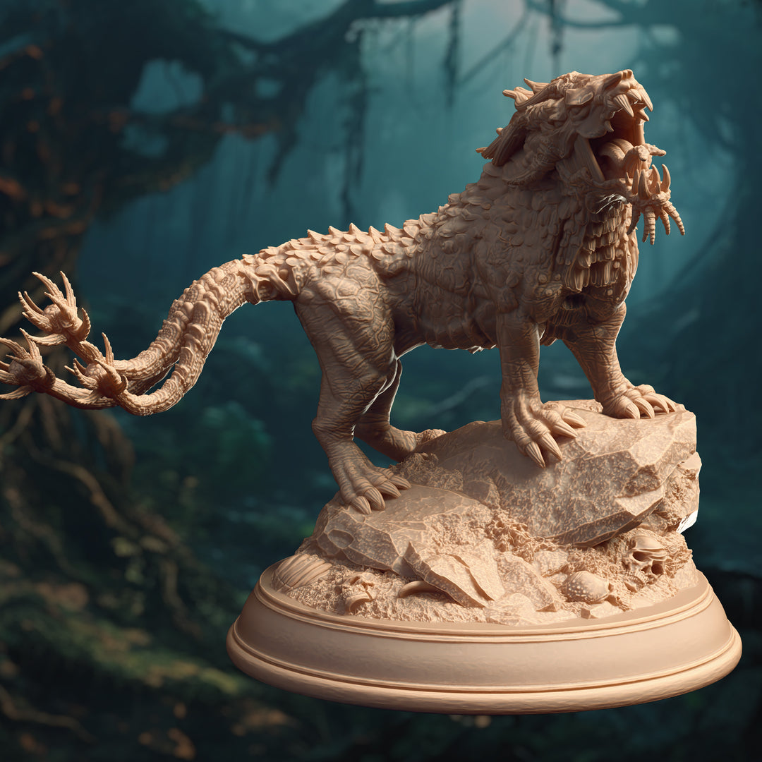 Godless Panther - Estranith unpainted resin fantasy miniature by DM Stash, 28-32mm DnD tabletop model.