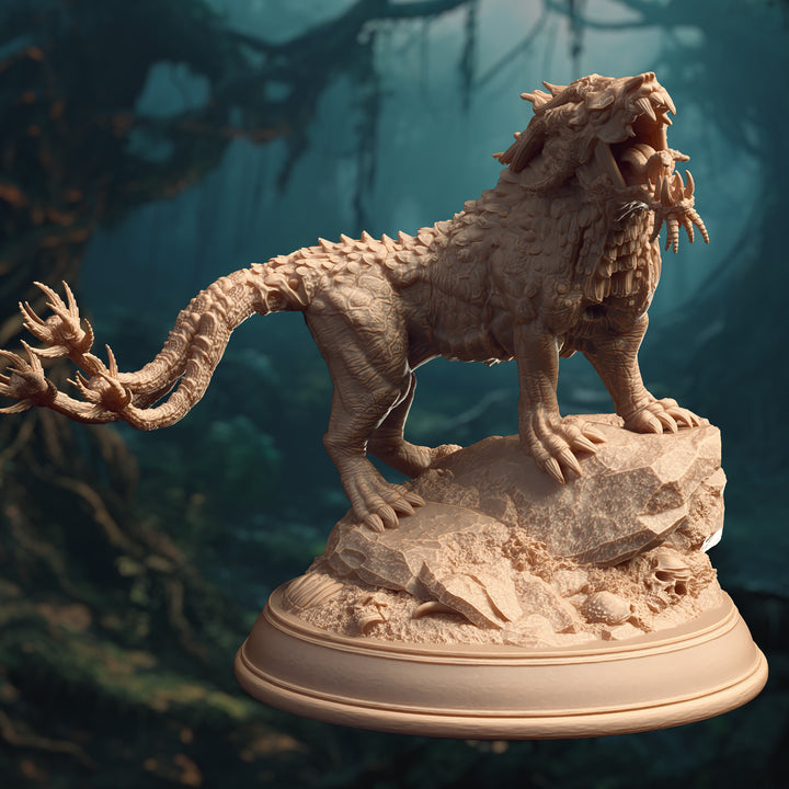 Godless Panther - Estranith unpainted resin fantasy miniature by DM Stash, 28-32mm DnD tabletop model.