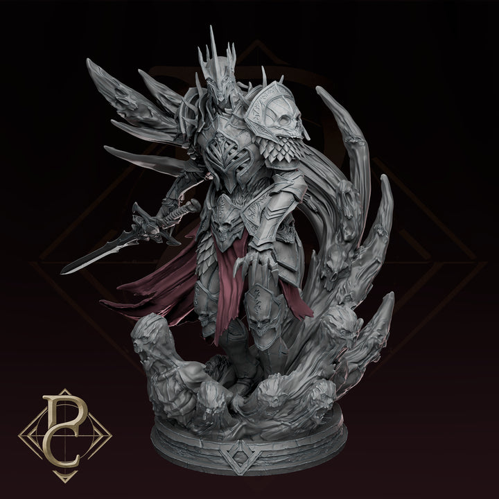 Vhalog, Undying King unpainted resin undead miniature by Parasite Collectibles, 28-32mm DnD tabletop model.