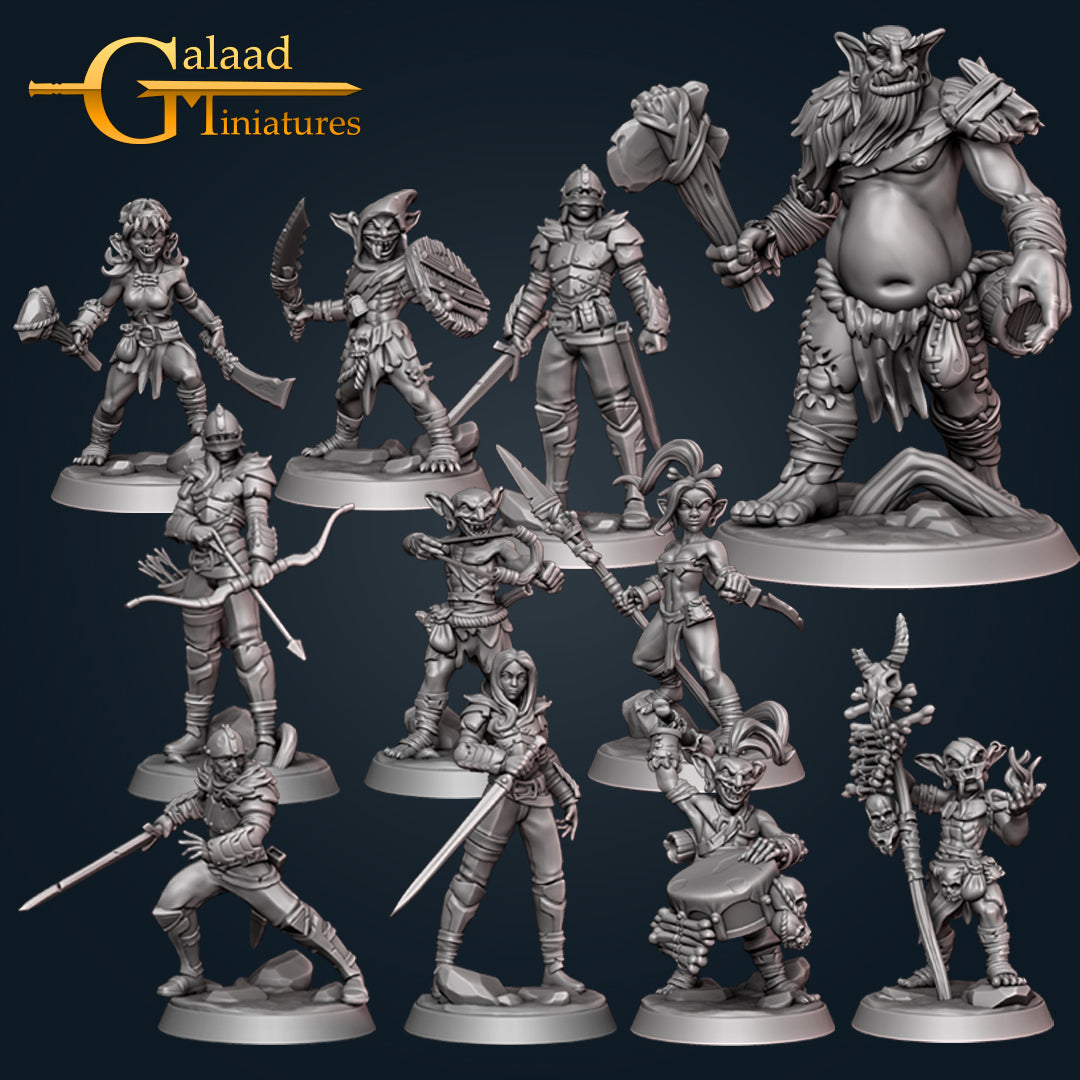 Creatures Bundle unpainted resin fantasy miniature by Galaad Miniatures, 28-32mm DnD tabletop model.