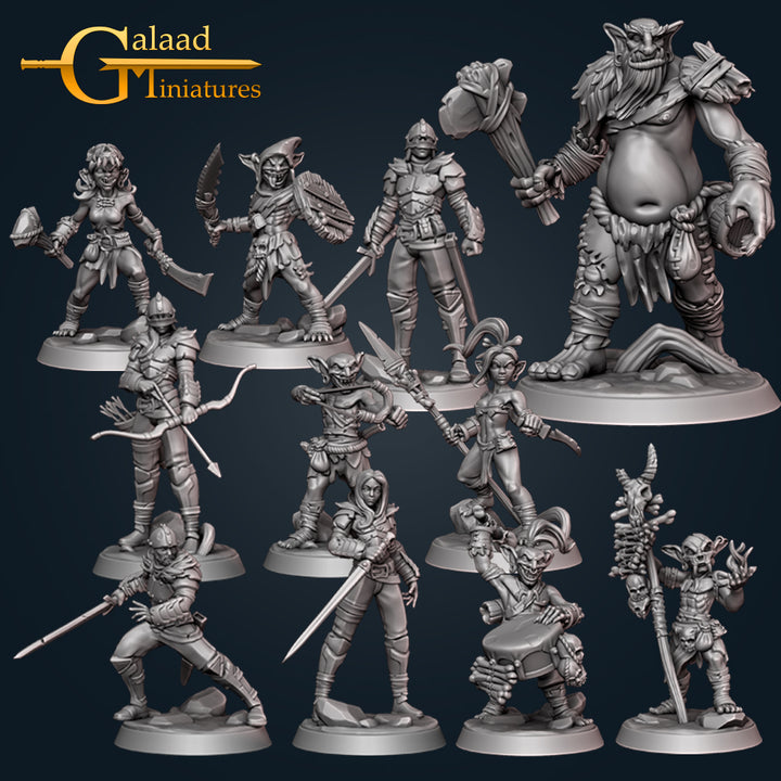 Creatures Bundle unpainted resin fantasy miniature by Galaad Miniatures, 28-32mm DnD tabletop model.