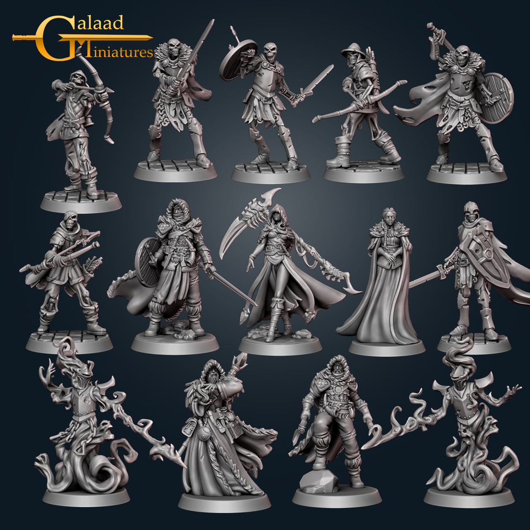 Northern Bundle unpainted resin undead miniature by Galaad Miniatures, 28-32mm DnD tabletop model.