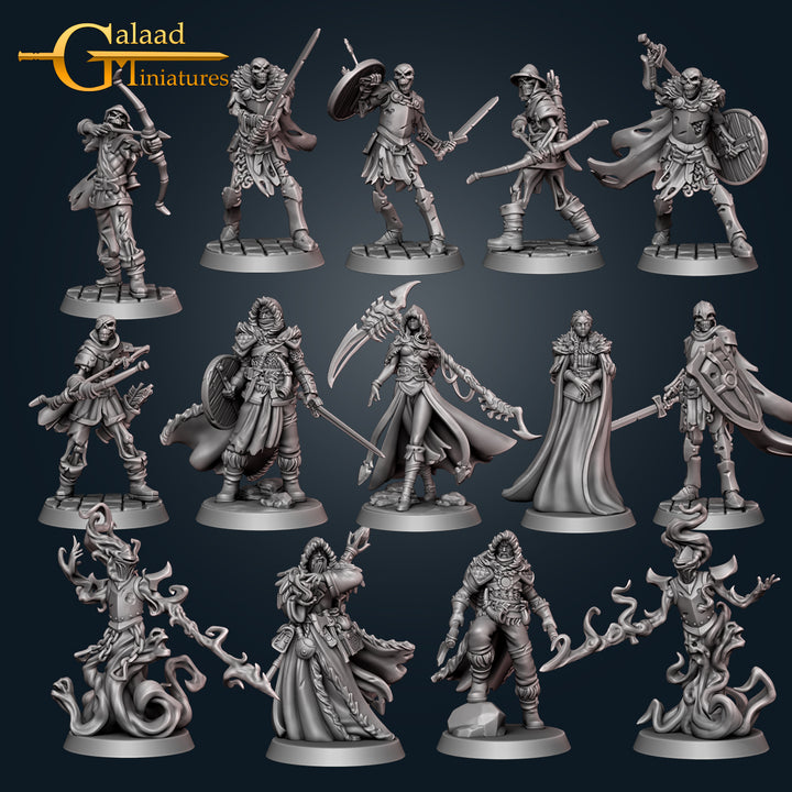 Northern Bundle unpainted resin undead miniature by Galaad Miniatures, 28-32mm DnD tabletop model.