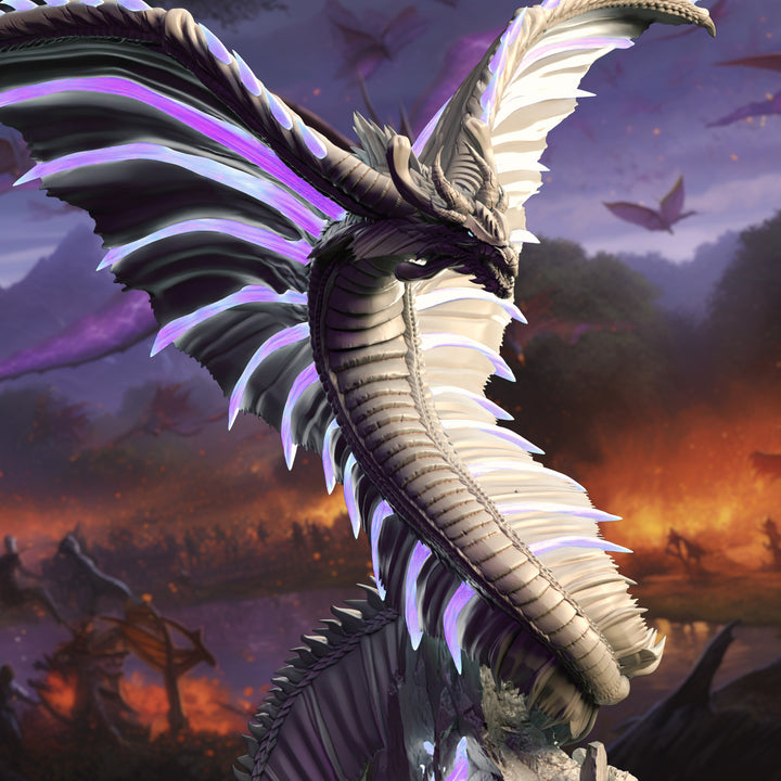 Adult Mana Wyrm - Fryantius unpainted resin fantasy miniature by DM Stash, 28-32mm DnD tabletop model.
