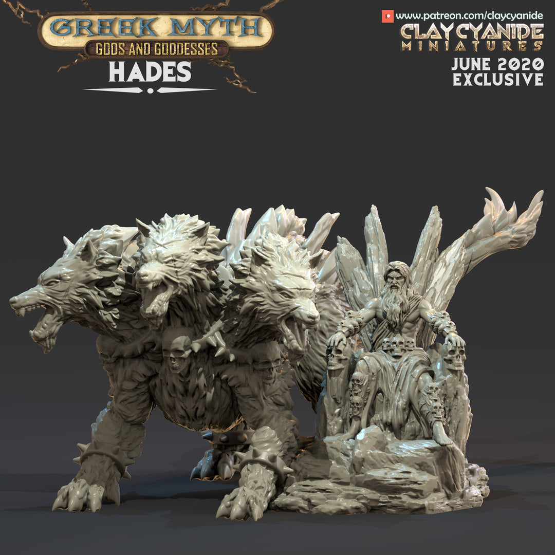 Hades - Greek God unpainted resin character miniature by Clay Cyanide, 28-32mm DnD tabletop model.