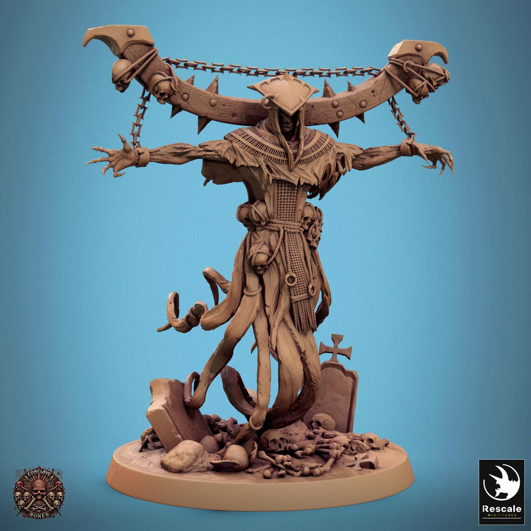Stixon, the Quartered unpainted resin undead miniature by Rescale Miniatures, 28-32mm DnD tabletop model.