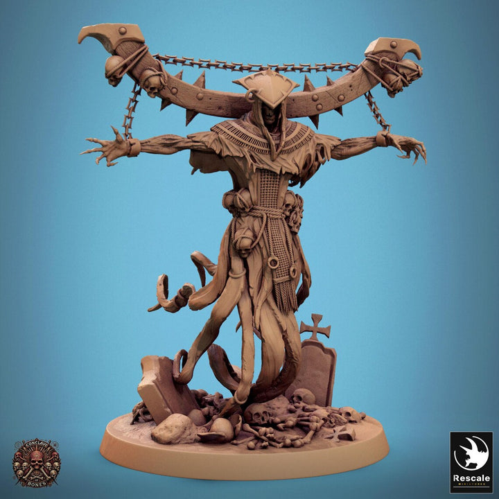 Stixon, the Quartered unpainted resin undead miniature by Rescale Miniatures, 28-32mm DnD tabletop model.