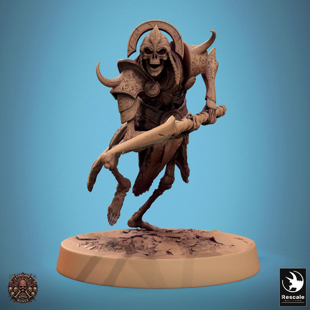 Persian Skeletons unpainted resin undead miniature by Rescale Miniatures, 28-32mm DnD tabletop model.