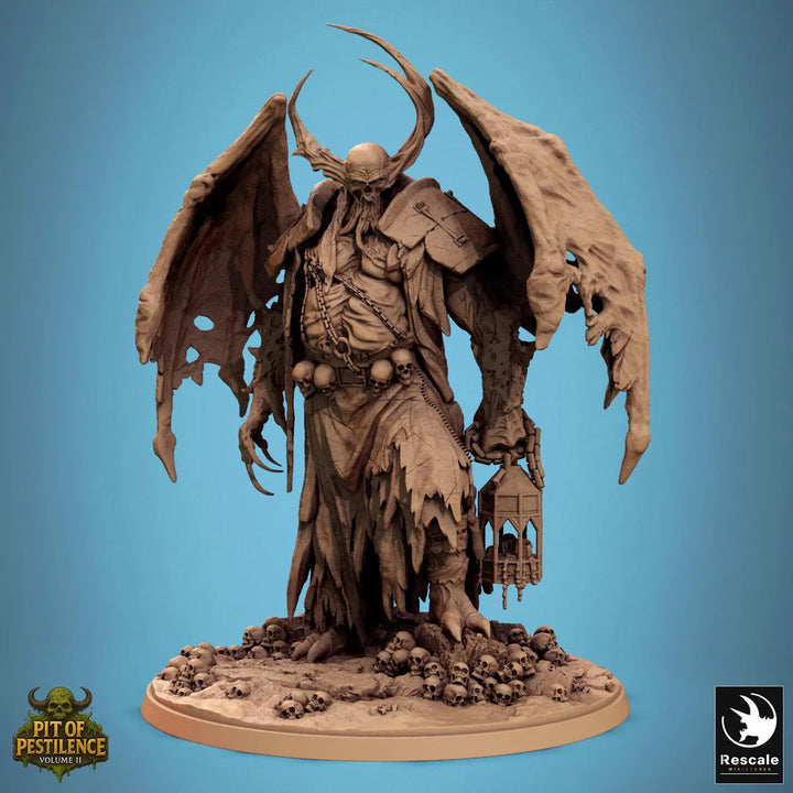 Ashkar, the Night Watcher unpainted resin undead miniature by Rescale Miniatures, 28-32mm DnD tabletop model.