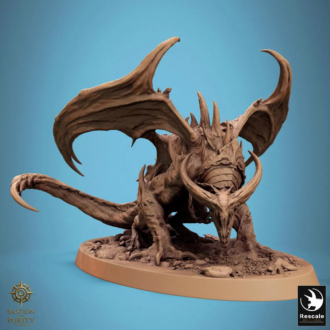 Hell Spawned Brood unpainted resin demon miniature by Rescale Miniatures, 28-32mm DnD tabletop model.