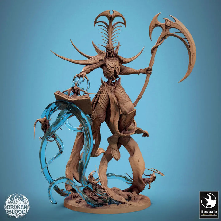 Undead King unpainted resin undead centerpiece miniature by Rescale Miniatures, 28-32mm DnD tabletop model.