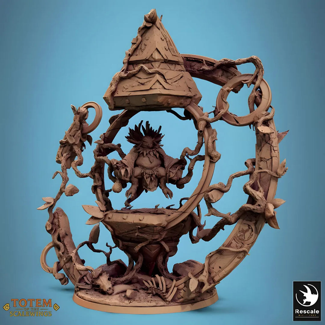 Ixakar, the Prime unpainted resin lizardfolk miniature by Rescale Miniatures, 28-32mm DnD tabletop model.