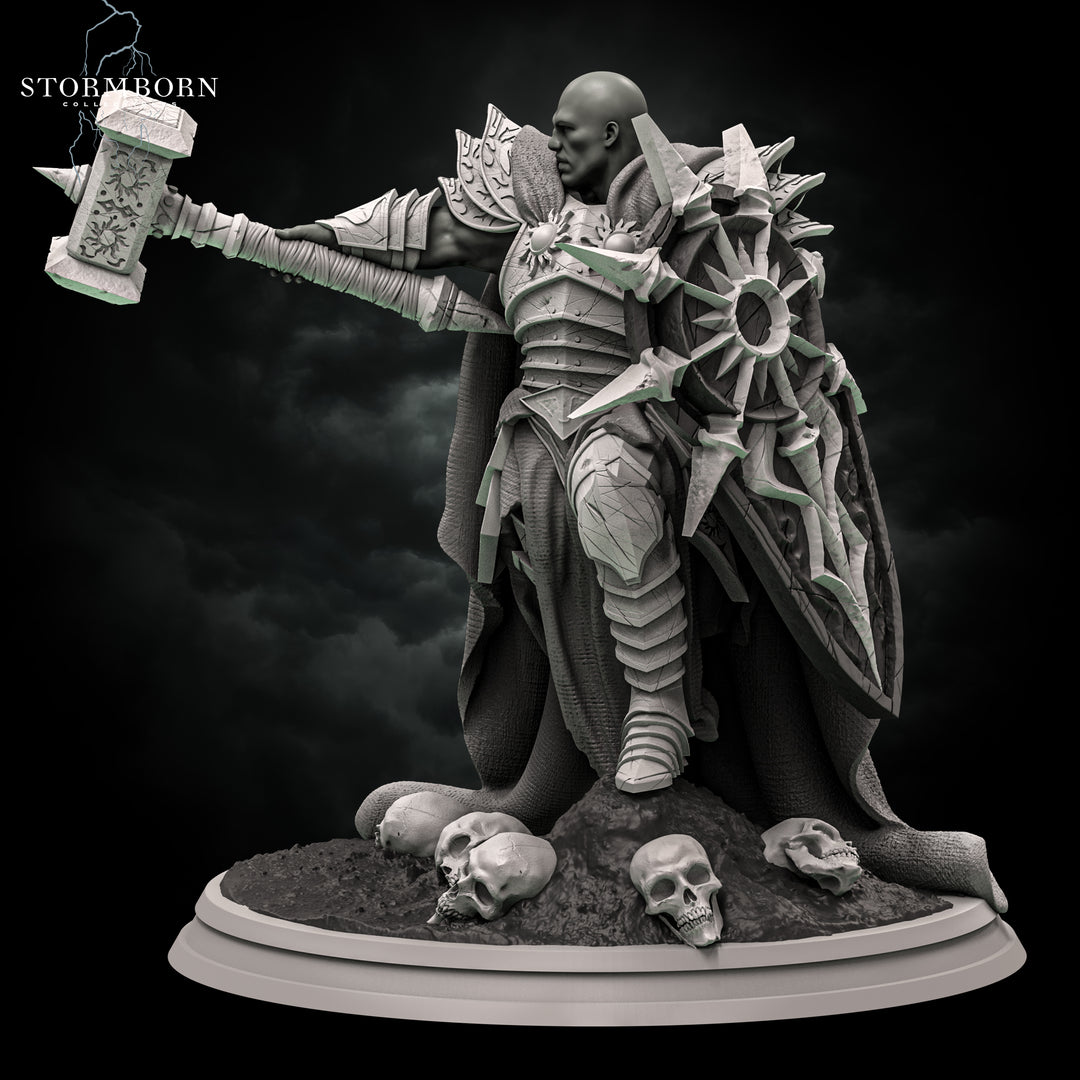 Invictus Lighthammer unpainted resin character miniature by Stormborn Collectibles, 28-32mm DnD tabletop model.