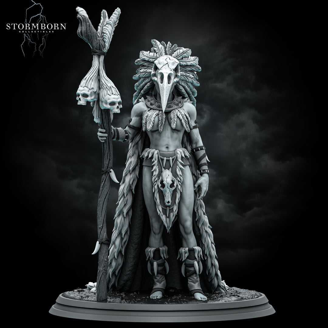Lagath, The Seer unpainted resin character miniature by Stormborn Collectibles, 28-32mm DnD tabletop model.