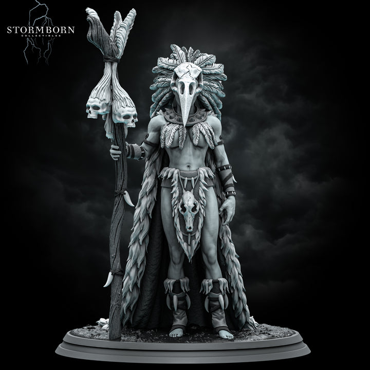 Lagath, The Seer unpainted resin character miniature by Stormborn Collectibles, 28-32mm DnD tabletop model.
