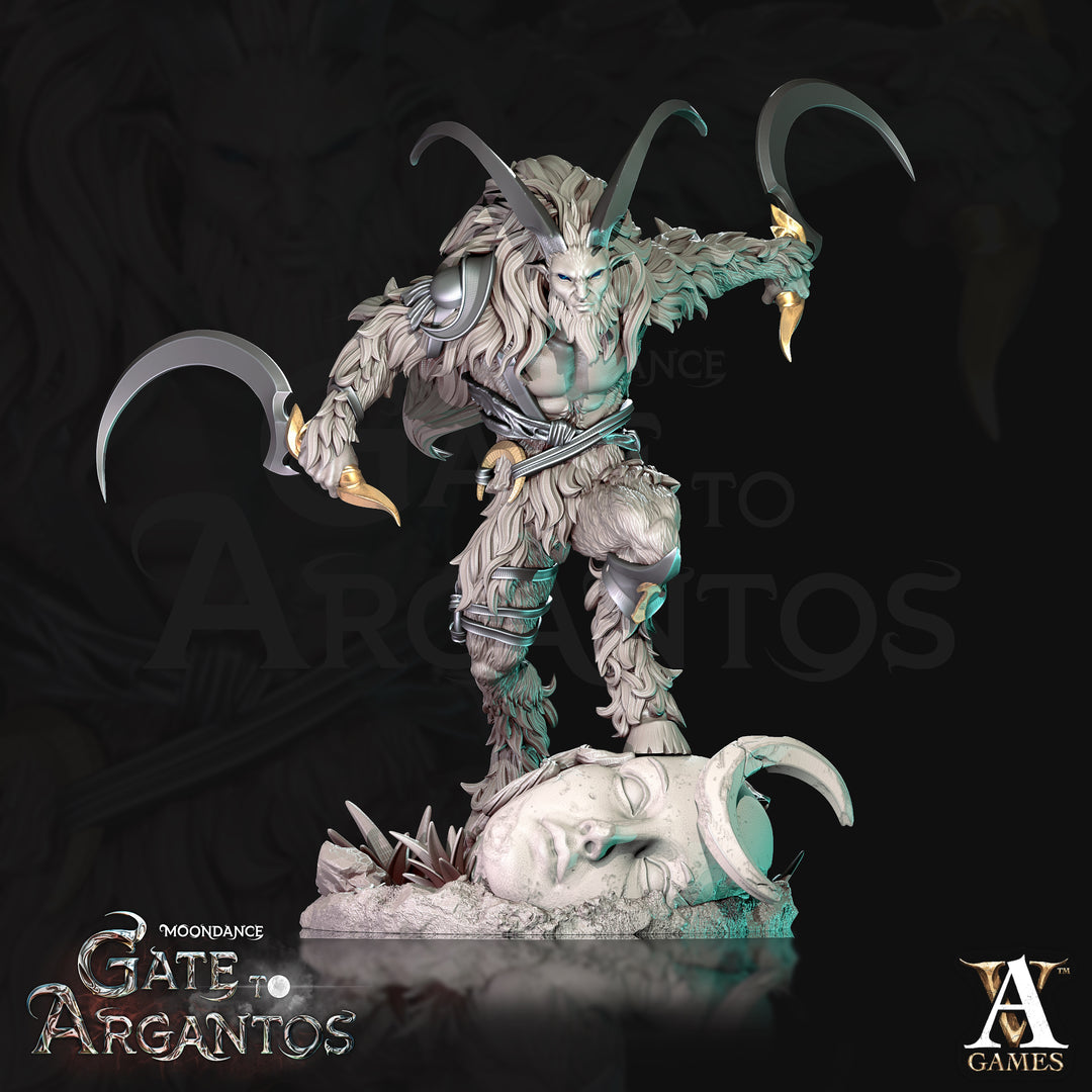 Celadren's Hunters unpainted resin hunter miniature by Archvillain Games, 28-32mm DnD tabletop model.
